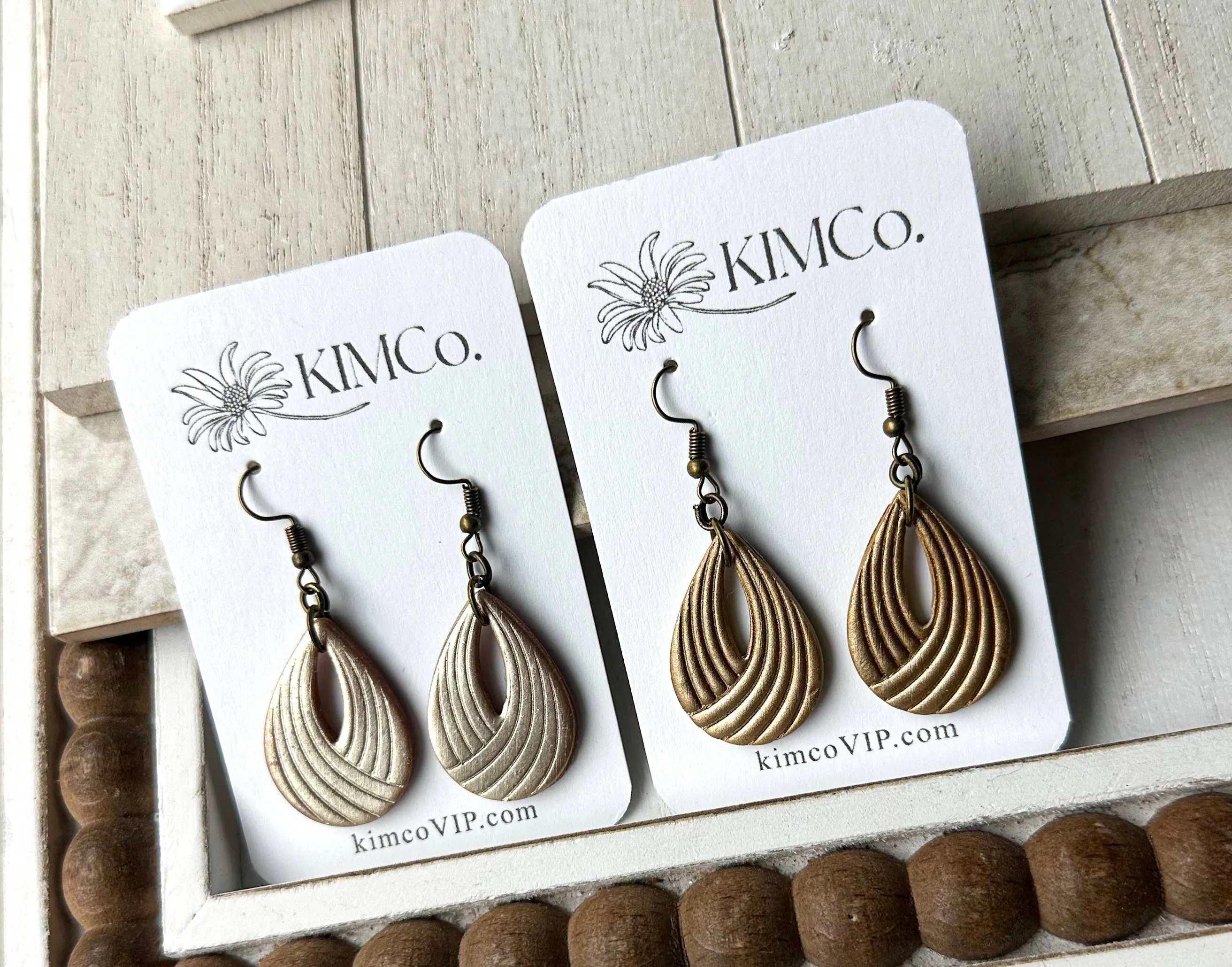Polymer Clay Embossed Earrings