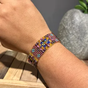 Purple Aragon Mix Beaded Bracelet