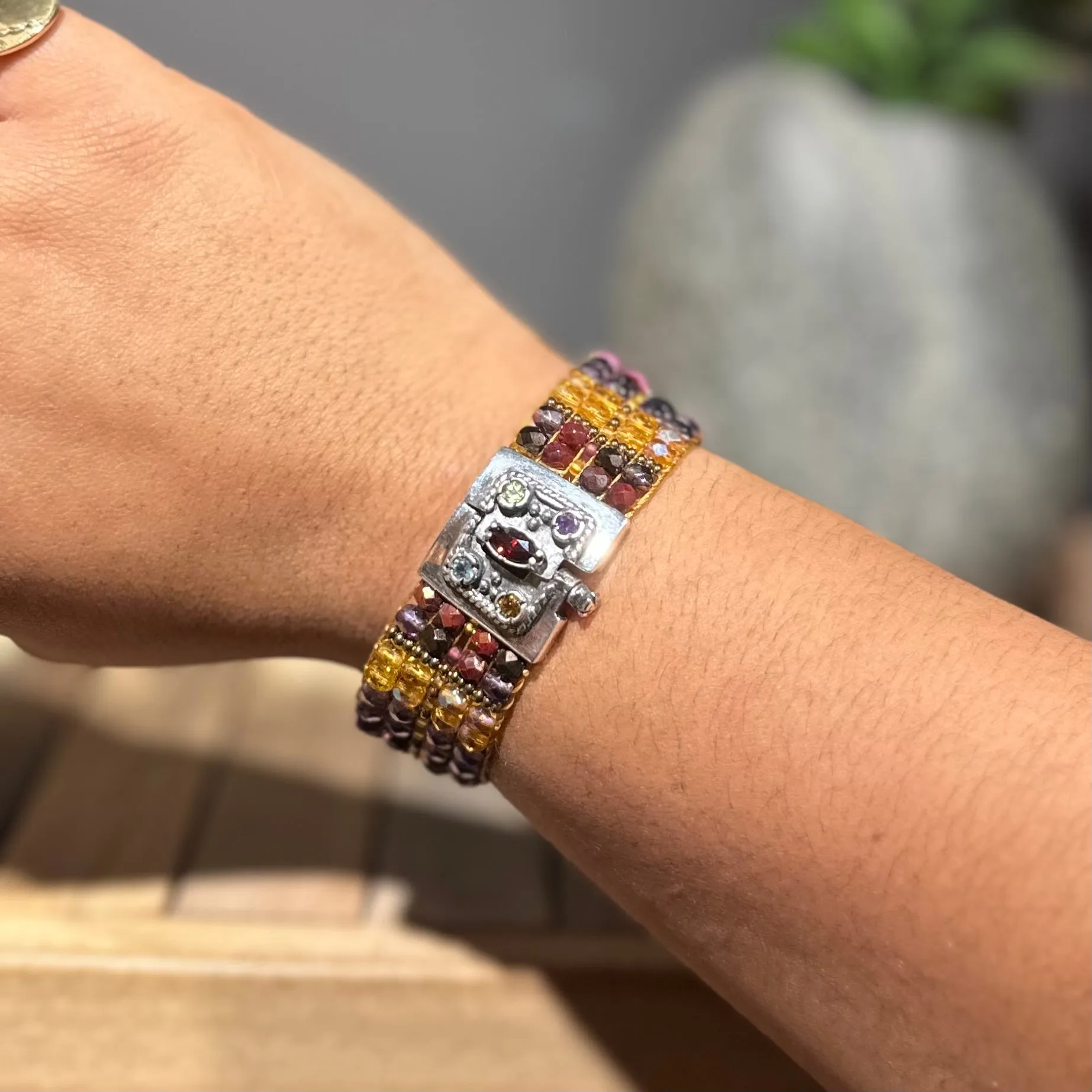 Purple Aragon Mix Beaded Bracelet