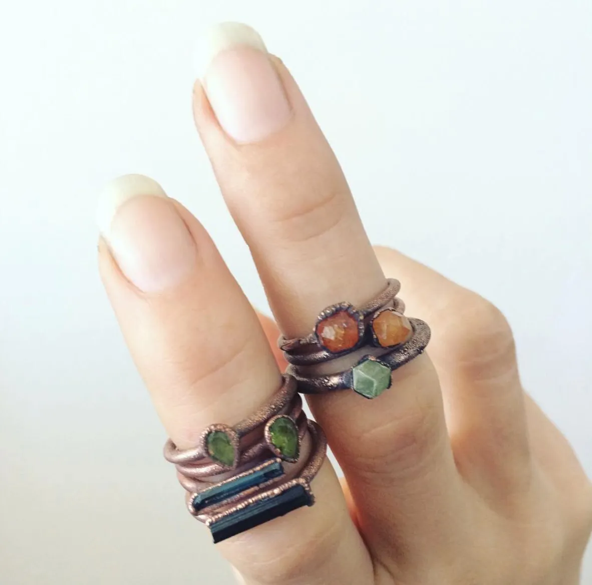 Raw garnet ring | Orange Garnet ring