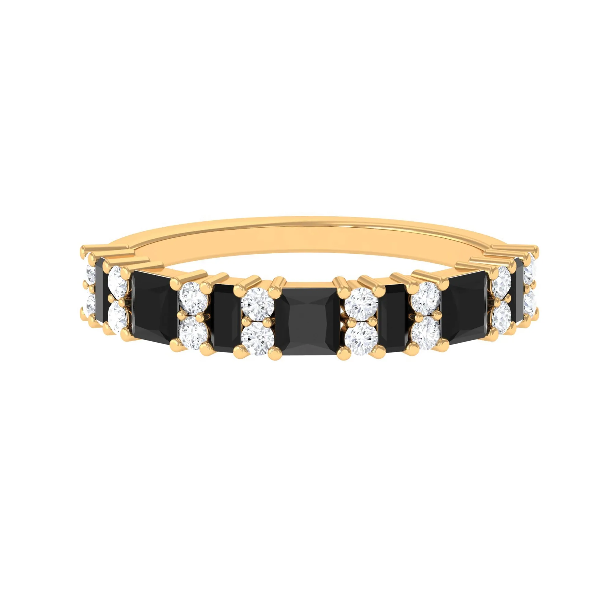Real Black Onyx and Diamond Eternity Ring