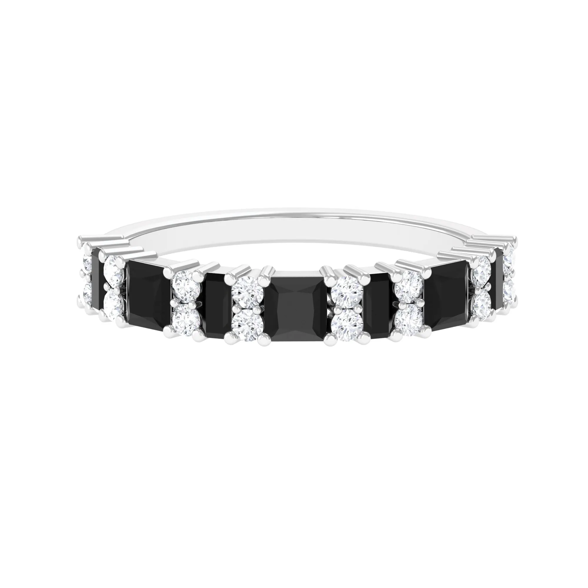 Real Black Onyx and Diamond Eternity Ring