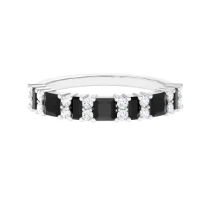 Real Black Onyx and Diamond Eternity Ring