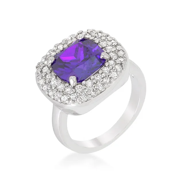 Regina Amethyst Purple Cushion Cut Cocktail Ring | 5ct