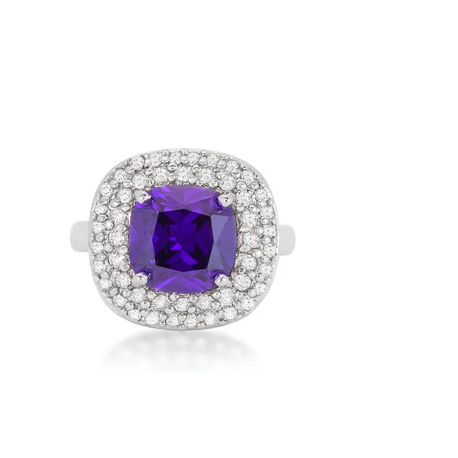 Regina Amethyst Purple Cushion Cut Cocktail Ring | 5ct