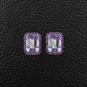 Rose Amethyst & Pink Sapphire Earrings