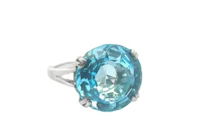 Round Blue Topaz Ring