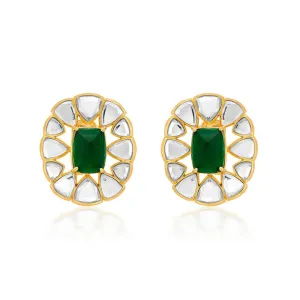 Ruhaniyat Mirror & Hydro Emerald Studs