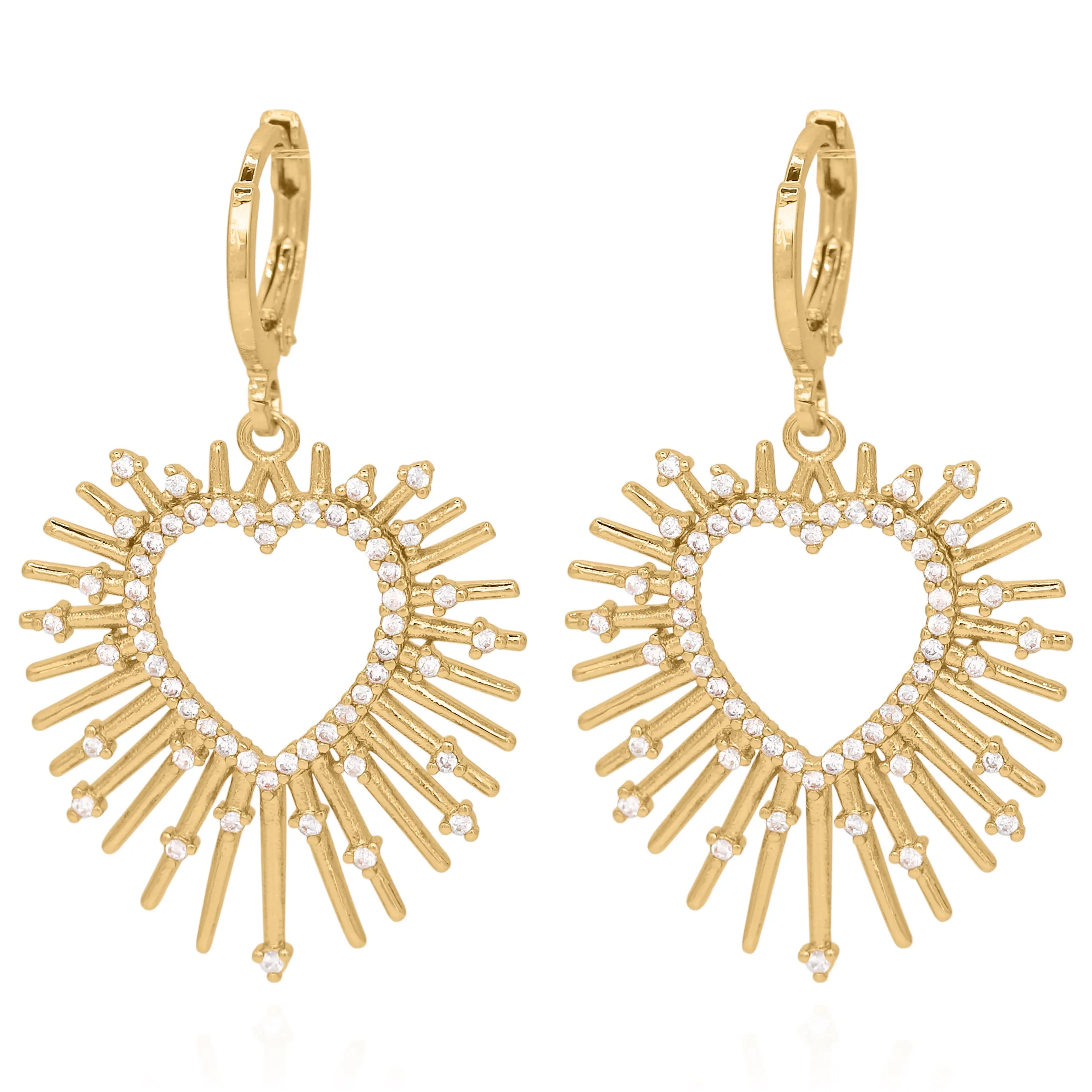 Sadie Starburst Heart Earrings | 18K Gold Plated