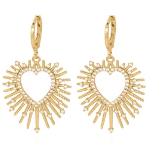 Sadie Starburst Heart Earrings | 18K Gold Plated