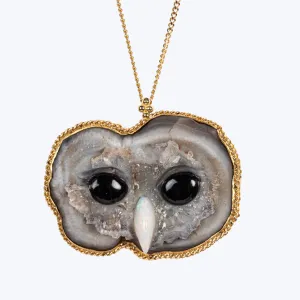 Sand Rose, Onyx Eyes, Opal Beak 18k One-of-a-Kind Necklace