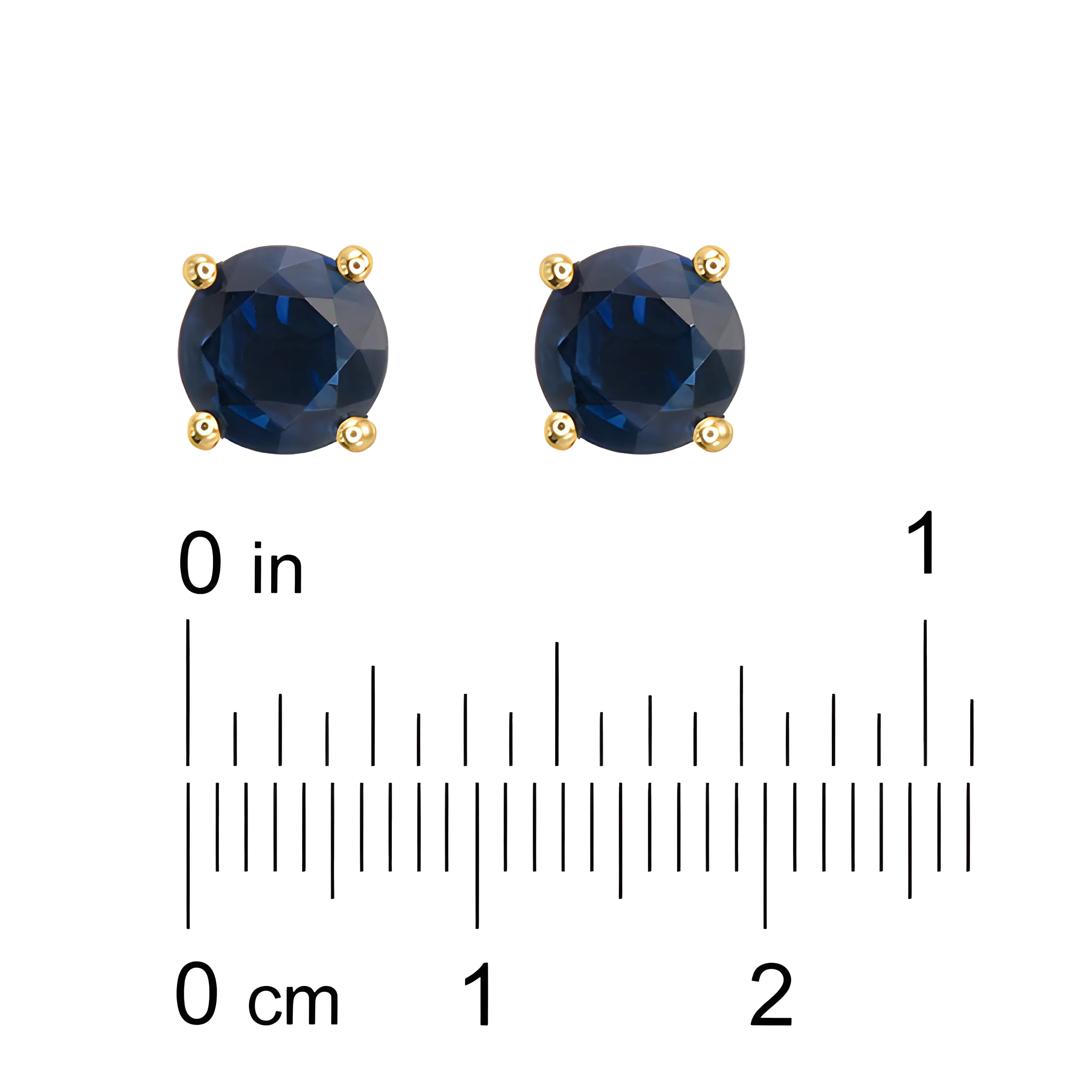 Sapphire Stud Earrings in 18k Yellow Gold