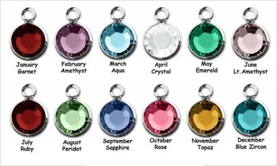 Saucer Heart & Birthstone Bangle