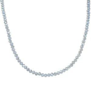 Shimmer Bead 18" Necklace (Sterling Silvertone/White Opal)