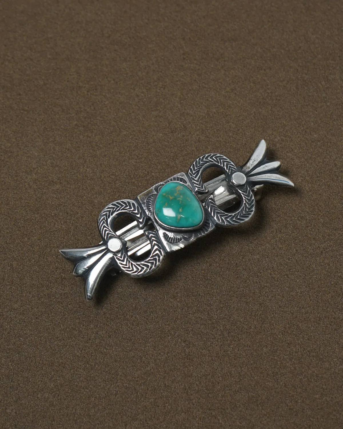 Silver Barrette w/ Turquoise