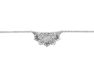 Silver Lotus Mandala Bracelet