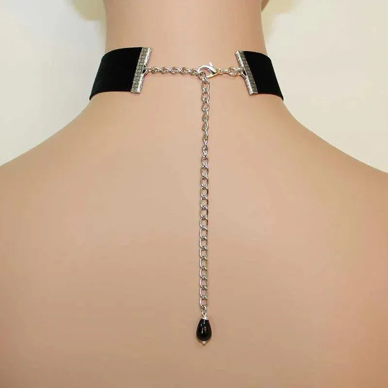 Simple Wide Black Velvet Choker