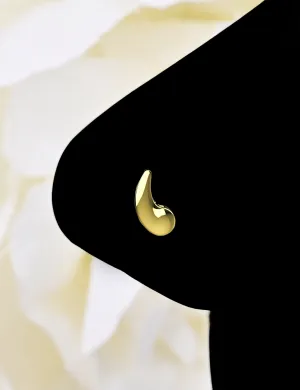 Small Drop Nose Stud – Dainty and Elegant Nose Ring for Piercing