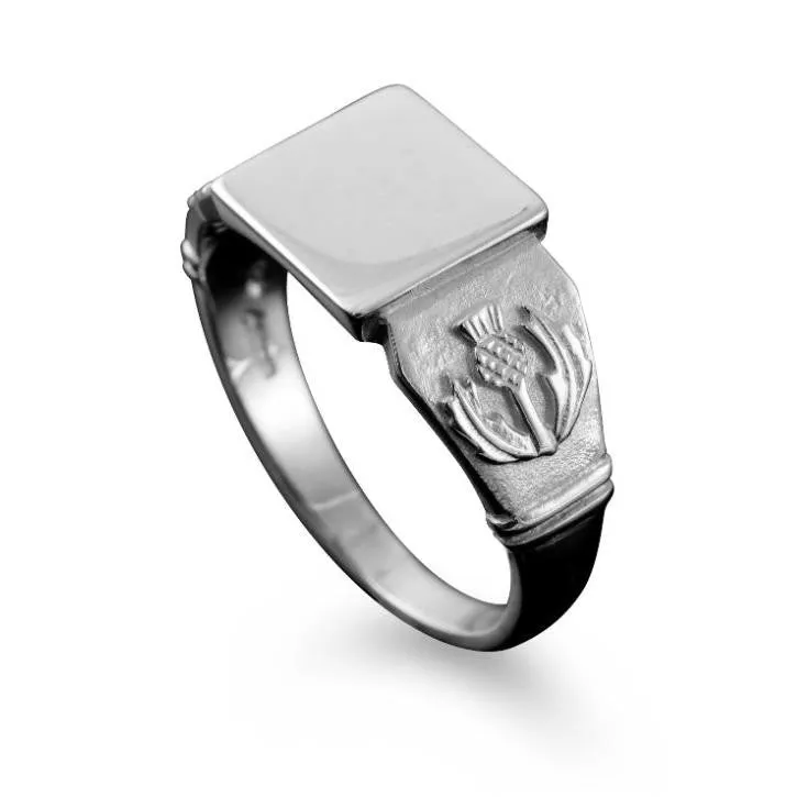Small Scottish Thistle Signet Ring