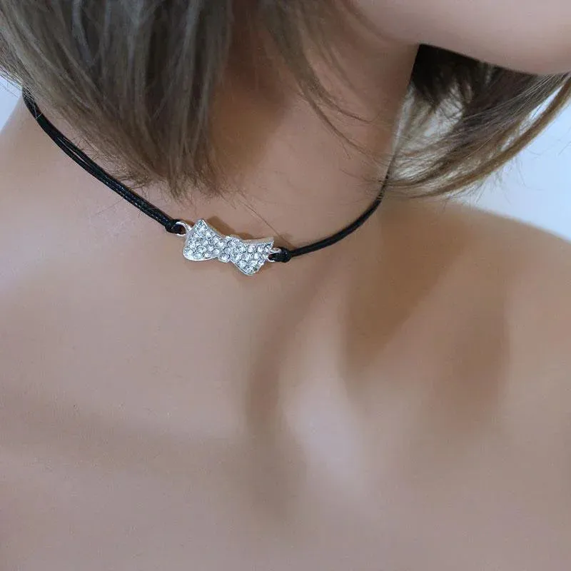Sparkly Bow Choker
