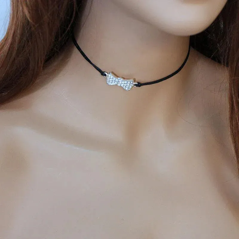 Sparkly Bow Choker