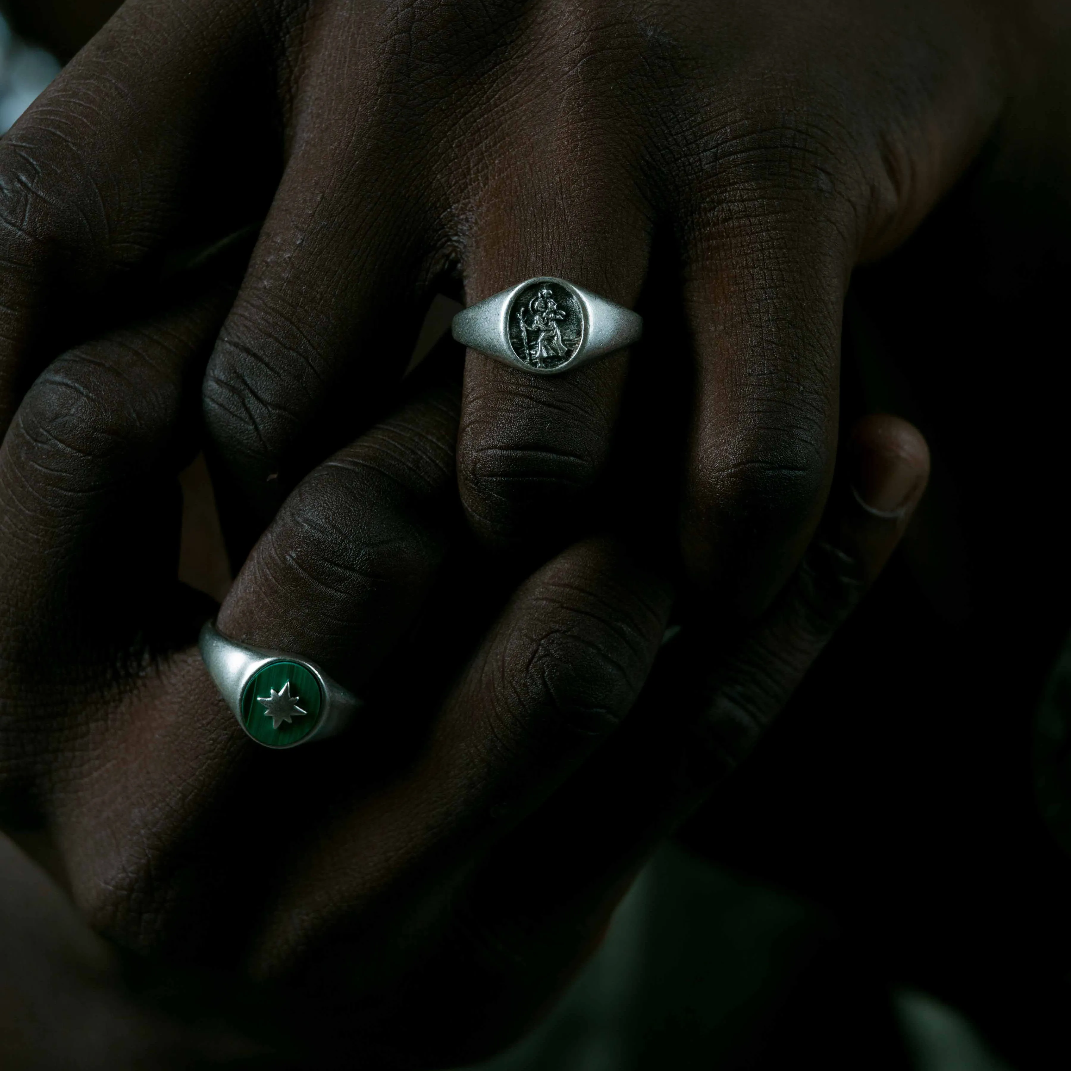 St. Christopher Sterling Silver Signet Ring