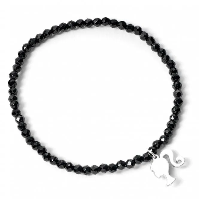 Sterling Silver Black Crystal Charm Bracelet BMSB0027