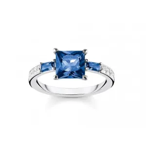 Sterling Silver Blue Stone Ring TR2380-166-1