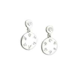 Sterling Silver History Of Ireland Disc Earrings