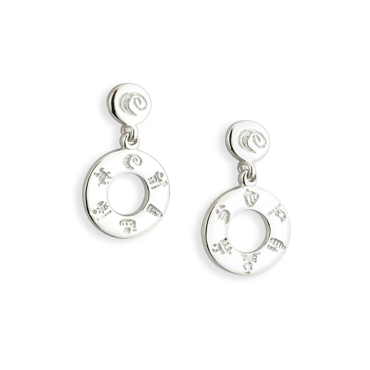 Sterling Silver History Of Ireland Polo Earrings
