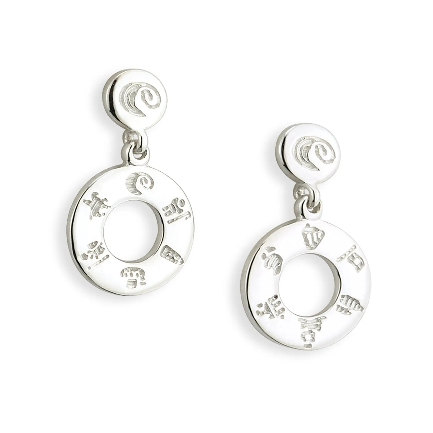 Sterling Silver History Of Ireland Polo Earrings