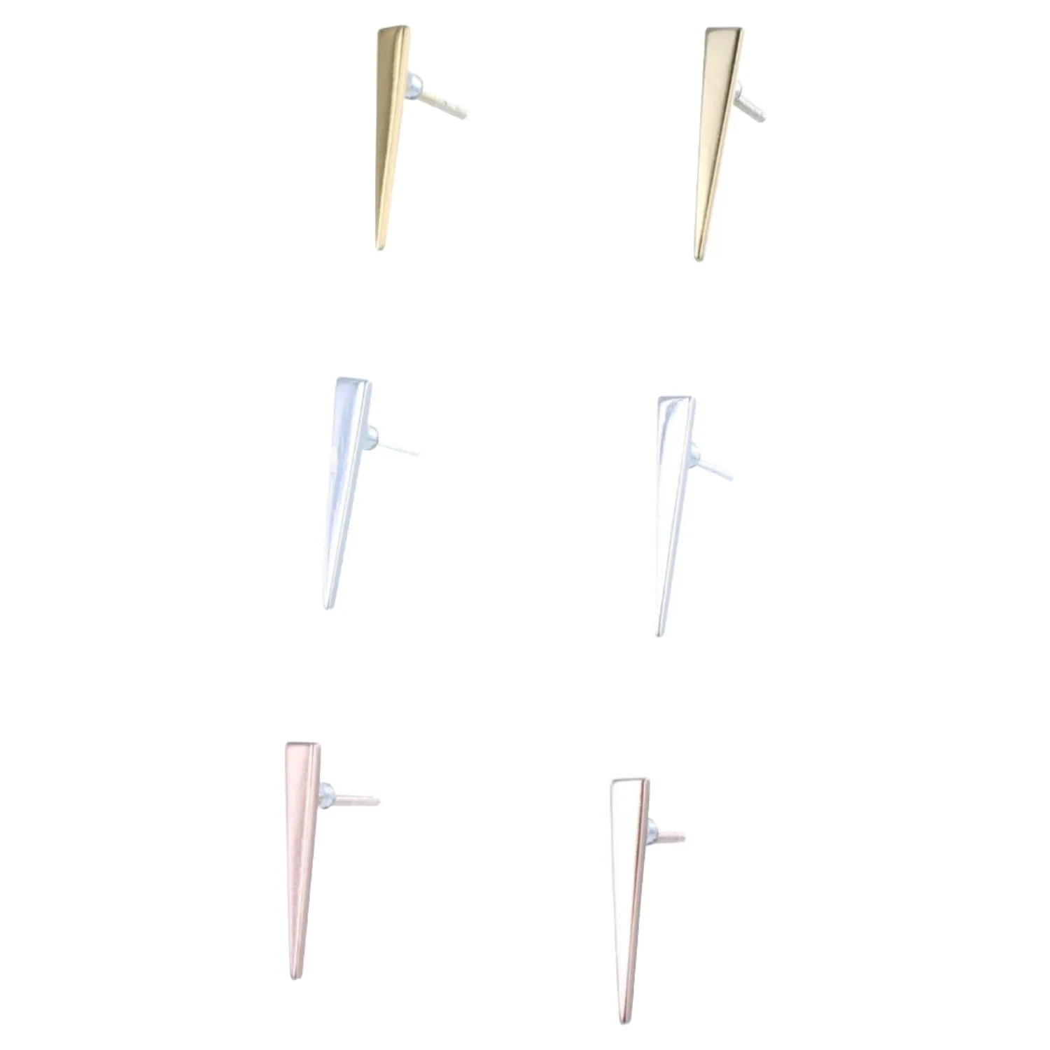 Sterling Silver Iso Design Triangle Studs