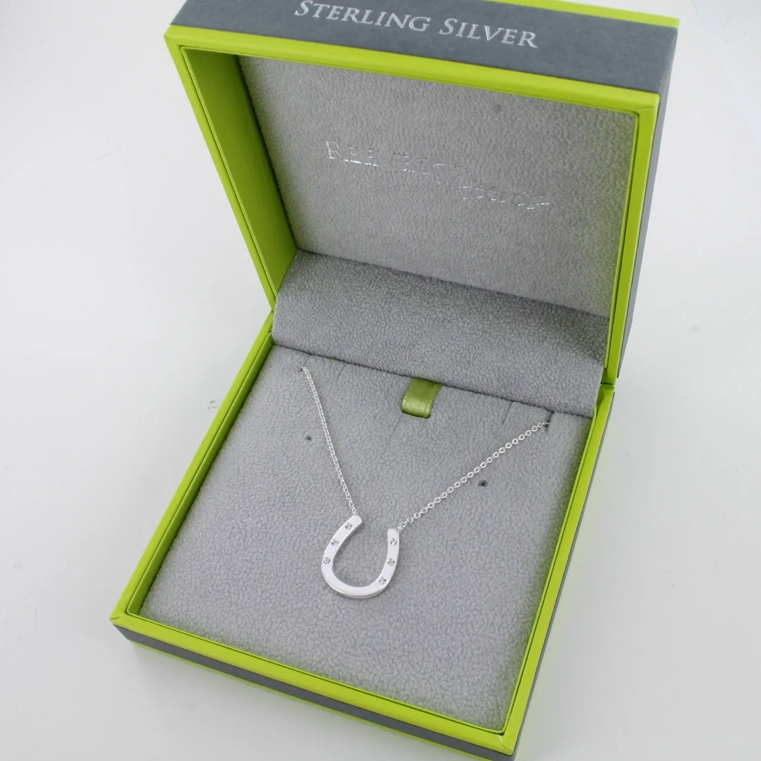 Sterling Silver Pavé Horseshoe Necklace