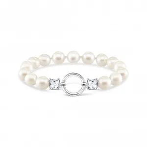 Sterling Silver Pearl Zirconia White Bracelet A2072-167-14