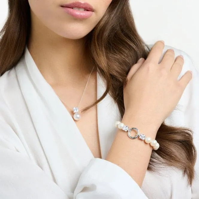 Sterling Silver Pearl Zirconia White Bracelet A2072-167-14