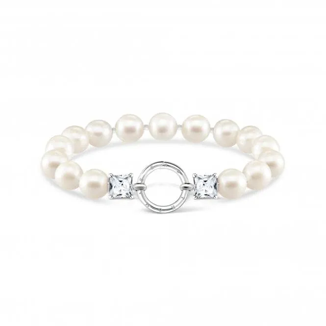 Sterling Silver Pearl Zirconia White Bracelet A2072-167-14