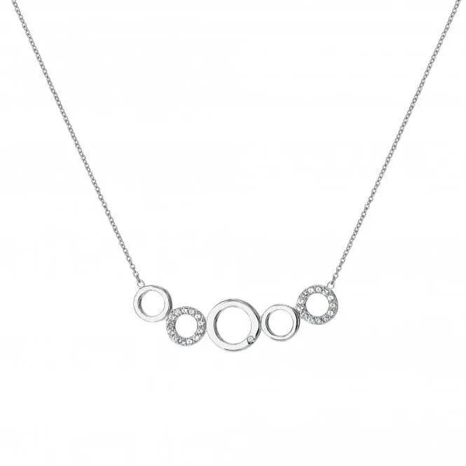 Sterling Silver White Topaz Balance Necklace DN164