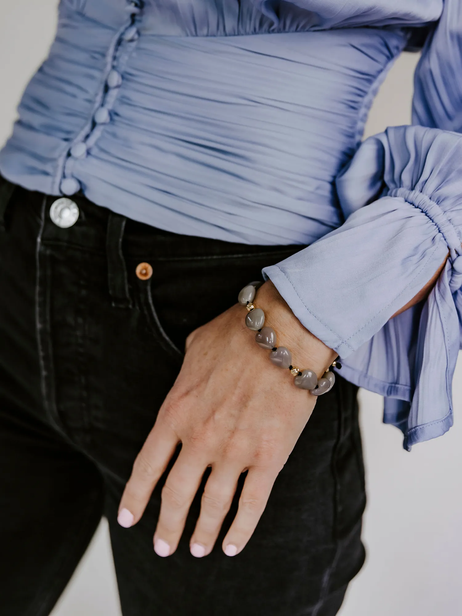 Stevie Grey Onyx Bracelet