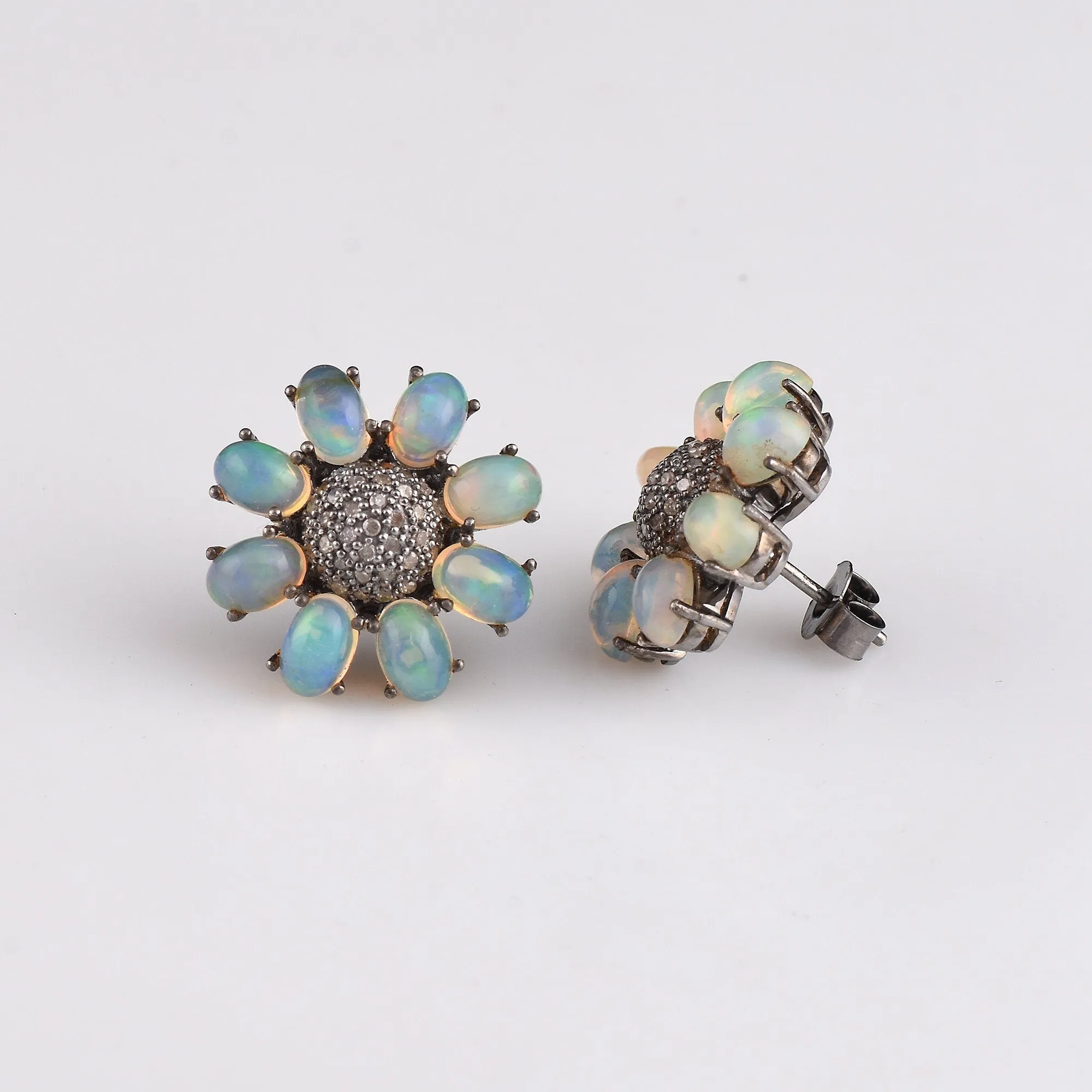 Sunset Evening Flowers Opal Stud Earring