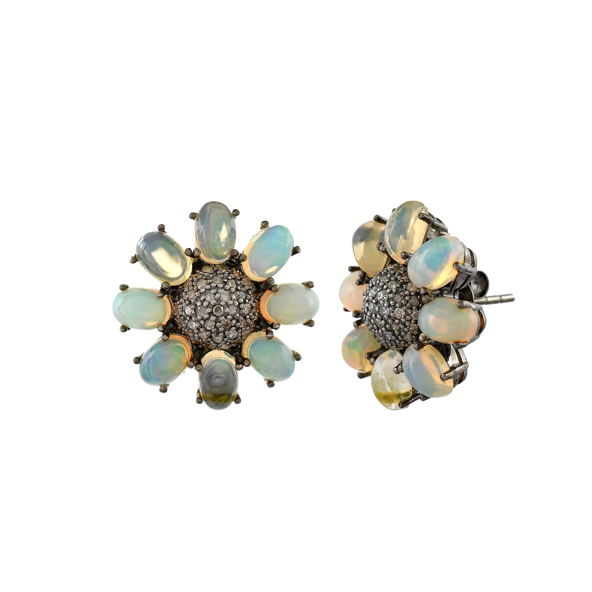 Sunset Evening Flowers Opal Stud Earring