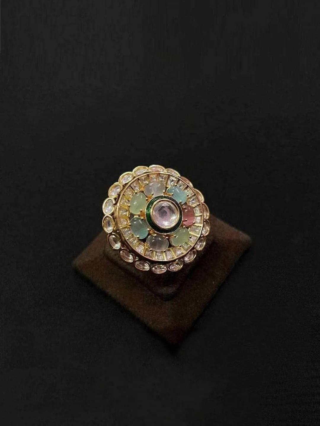 Sushant Divgikr In Multicoloured Onyx Stones Ring