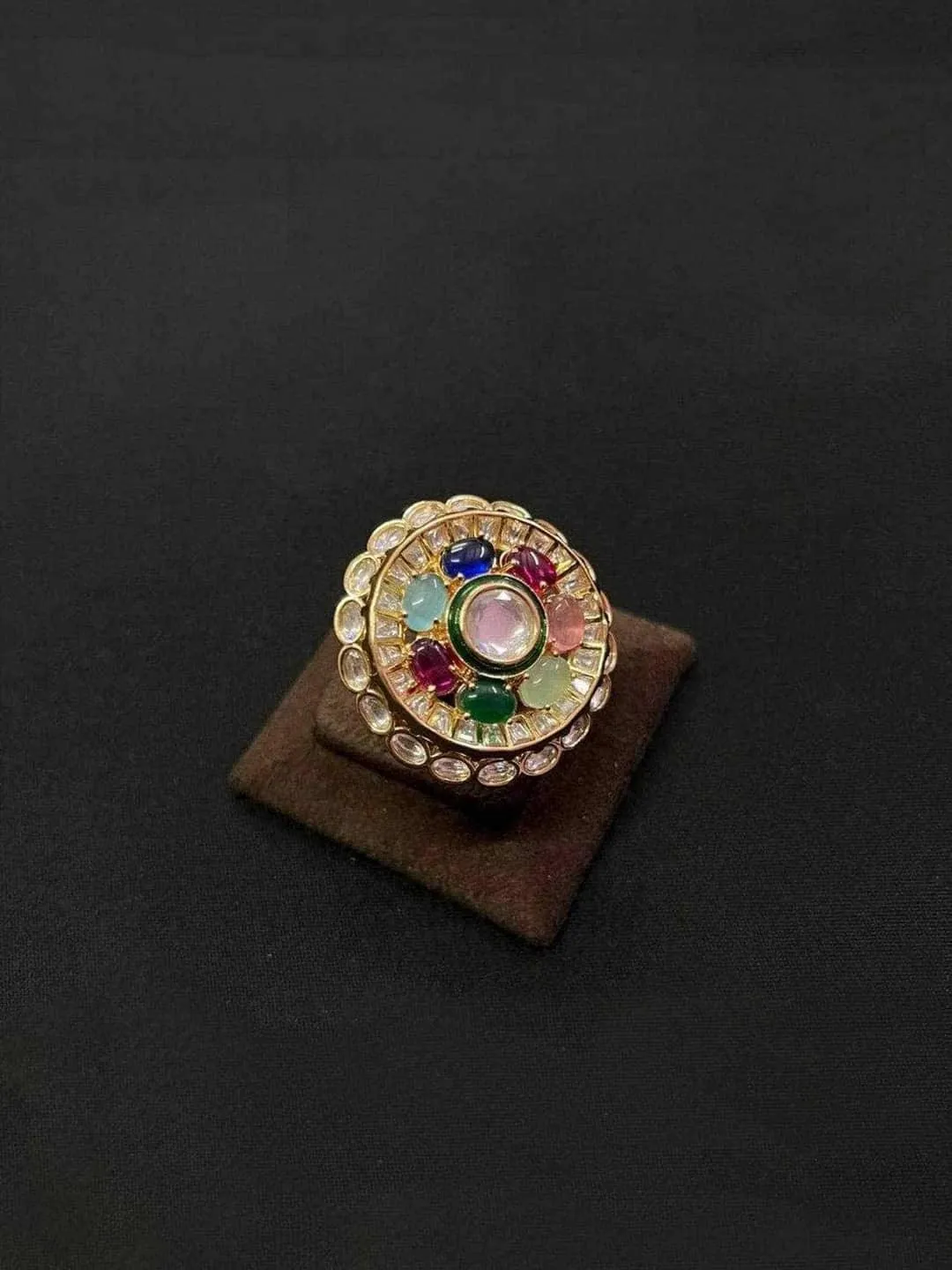 Sushant Divgikr In Multicoloured Onyx Stones Ring