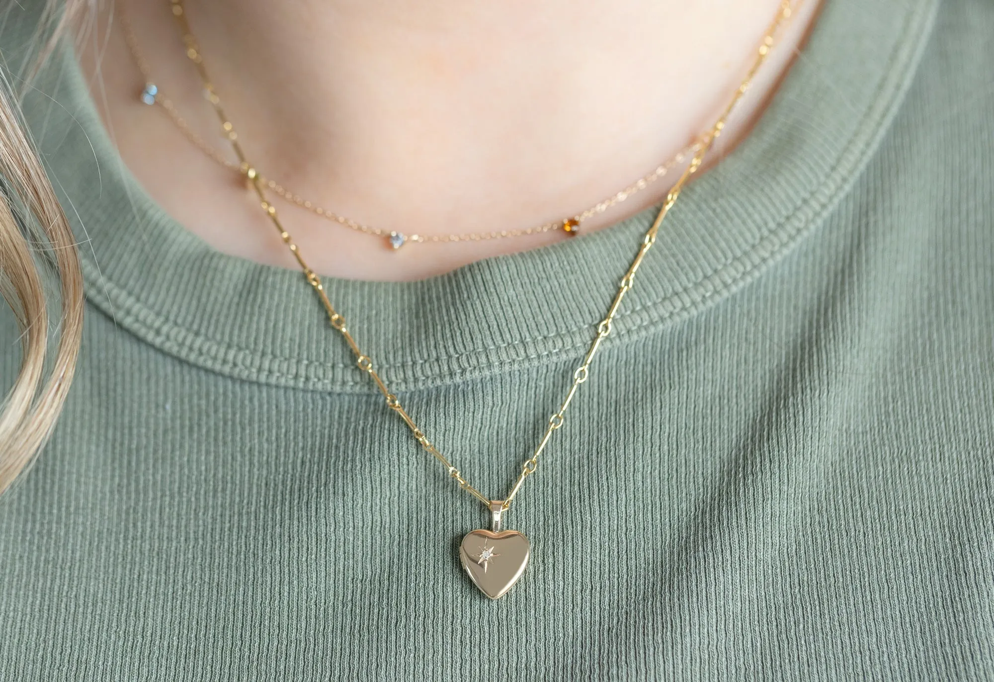 Sweetheart Diamond Locket Necklace