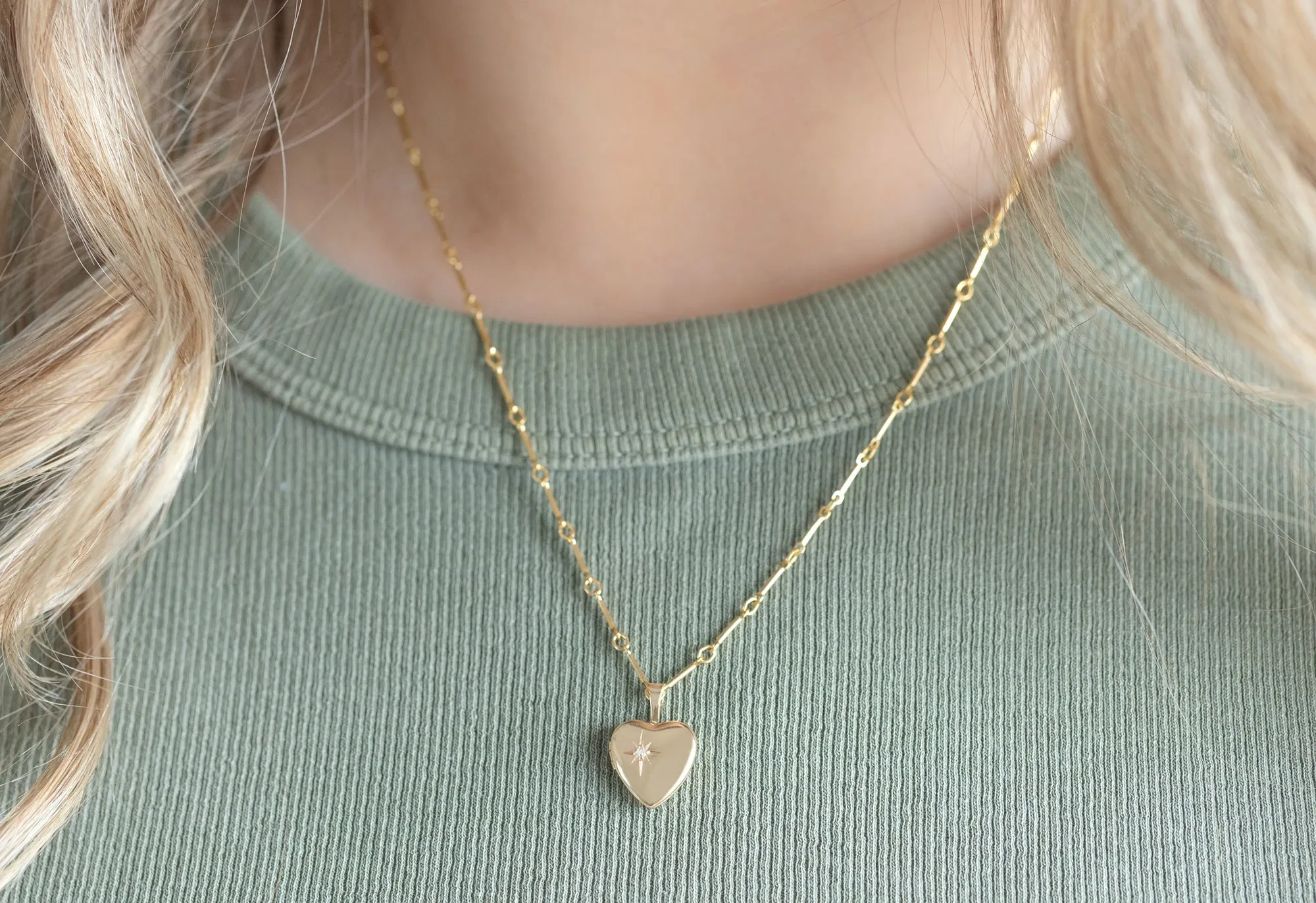 Sweetheart Diamond Locket Necklace