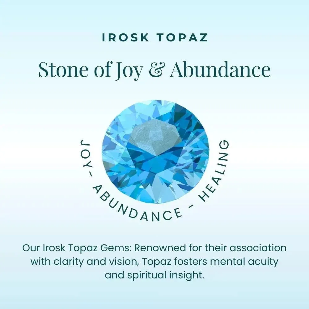 Swiss Blue Topaz Cross Pendant Necklace in 925 Sterling Silver - Irosk Australia ®