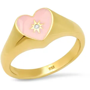 TAI PINK HEART SIGNET RING