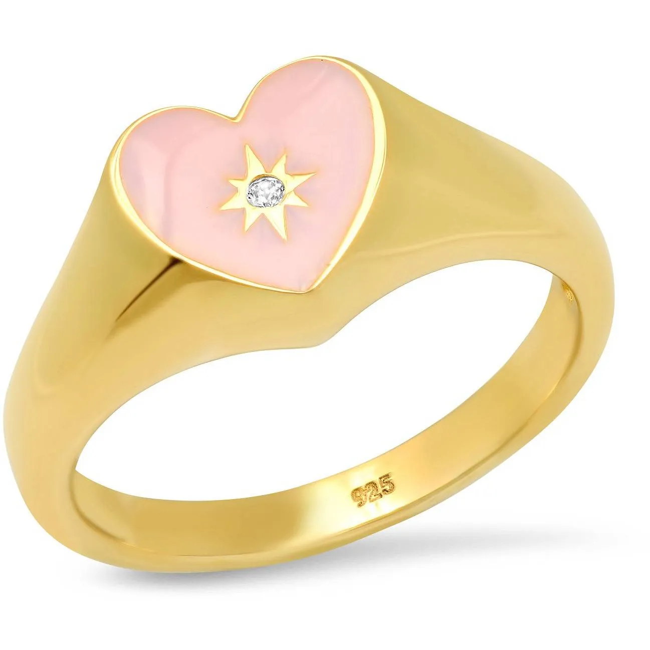 TAI PINK HEART SIGNET RING
