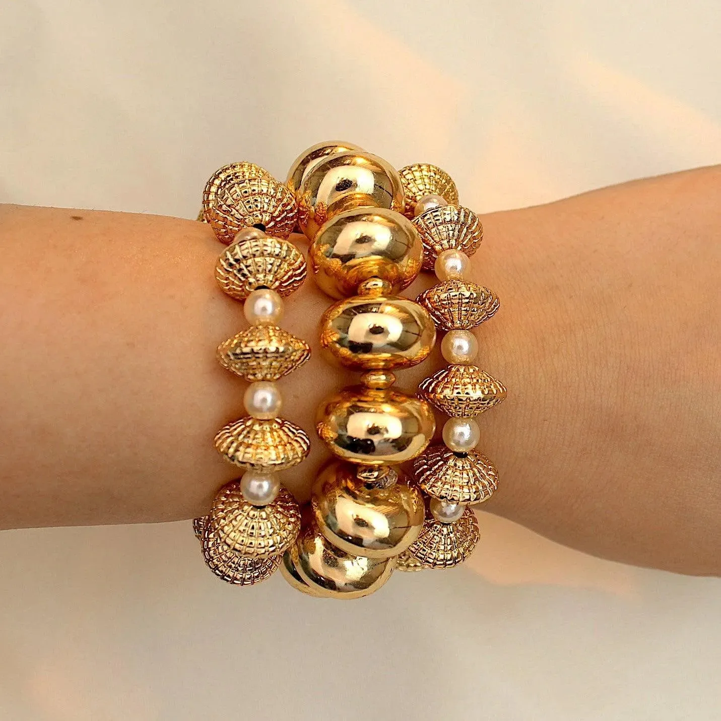 TFC Chunky Groovy Statement Stacked Bracelet (Set of 3)