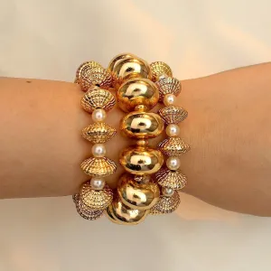 TFC Chunky Groovy Statement Stacked Bracelet (Set of 3)