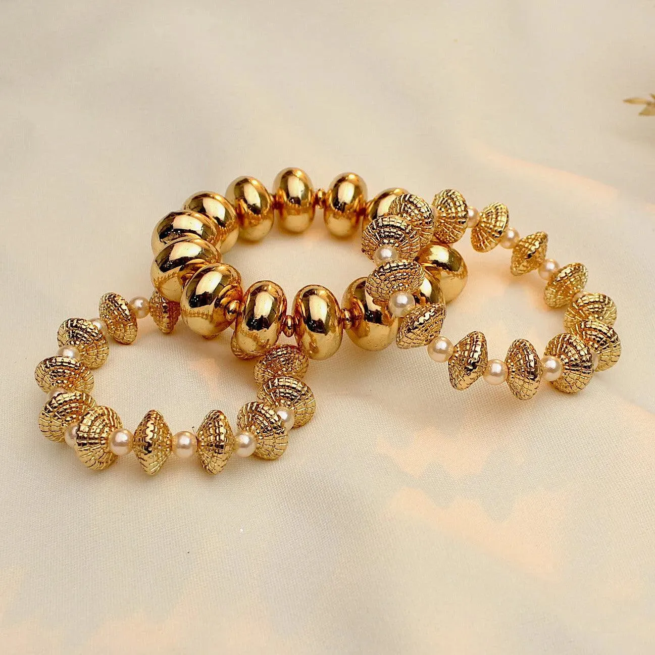 TFC Chunky Groovy Statement Stacked Bracelet (Set of 3)